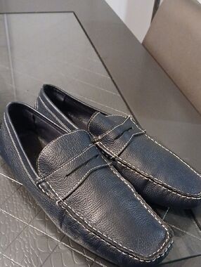Balmain Paris Pebbled Leather Driving Loafers